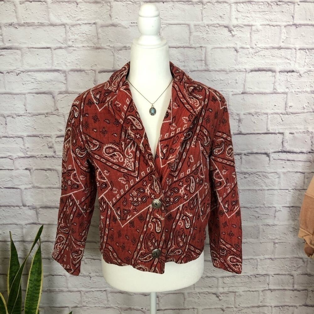 Vintage paisley woven tapestry jacket